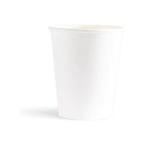 8oz single wall 8 Oz Heavy Duty Single Wall Paper Cup Full White (Pack of 50) - Image 1